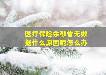 医疗保险余额暂无数据什么原因呢怎么办