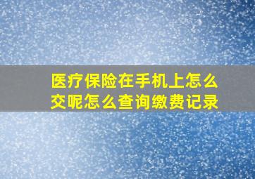 医疗保险在手机上怎么交呢怎么查询缴费记录