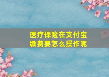 医疗保险在支付宝缴费要怎么操作呢