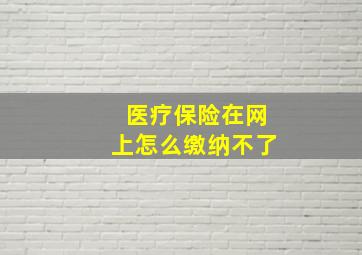 医疗保险在网上怎么缴纳不了