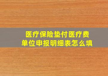 医疗保险垫付医疗费单位申报明细表怎么填