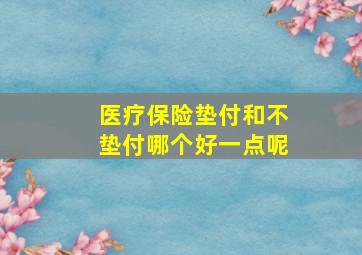 医疗保险垫付和不垫付哪个好一点呢