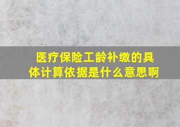 医疗保险工龄补缴的具体计算依据是什么意思啊