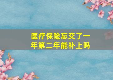 医疗保险忘交了一年第二年能补上吗