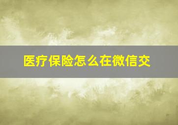 医疗保险怎么在微信交