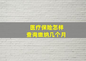 医疗保险怎样查询缴纳几个月