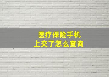 医疗保险手机上交了怎么查询