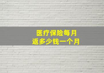 医疗保险每月返多少钱一个月