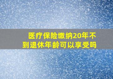 医疗保险缴纳20年不到退休年龄可以享受吗