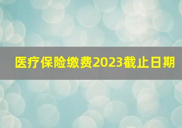 医疗保险缴费2023截止日期