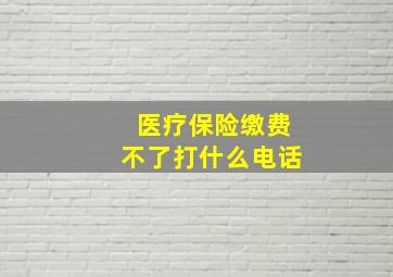 医疗保险缴费不了打什么电话