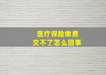 医疗保险缴费交不了怎么回事