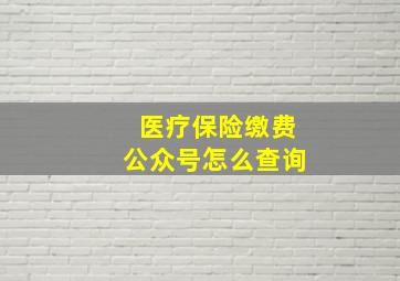 医疗保险缴费公众号怎么查询