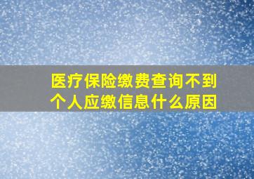 医疗保险缴费查询不到个人应缴信息什么原因