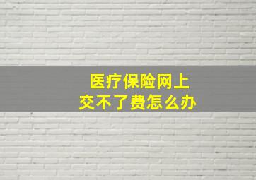 医疗保险网上交不了费怎么办