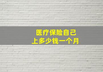 医疗保险自己上多少钱一个月