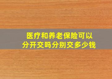 医疗和养老保险可以分开交吗分别交多少钱