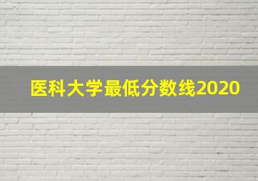 医科大学最低分数线2020