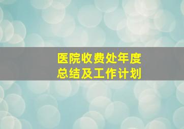 医院收费处年度总结及工作计划