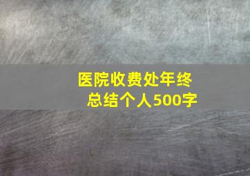 医院收费处年终总结个人500字