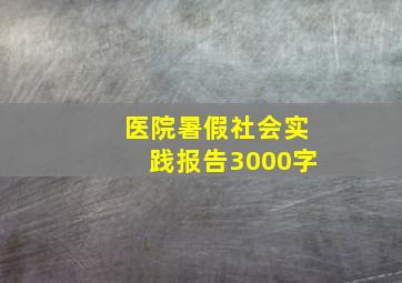 医院暑假社会实践报告3000字