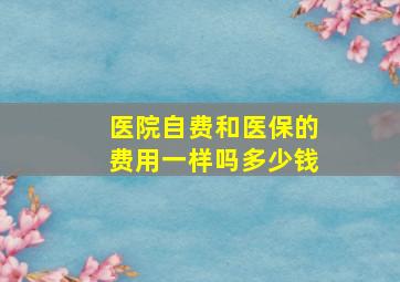 医院自费和医保的费用一样吗多少钱