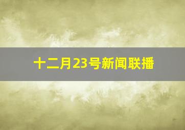 十二月23号新闻联播