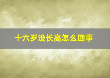 十六岁没长高怎么回事