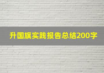 升国旗实践报告总结200字