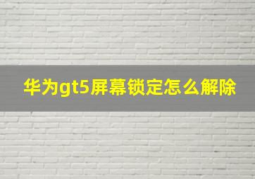 华为gt5屏幕锁定怎么解除