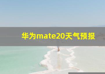 华为mate20天气预报