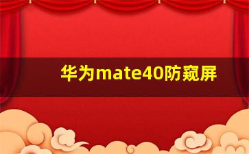 华为mate40防窥屏