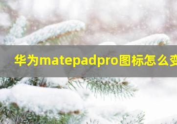 华为matepadpro图标怎么变小