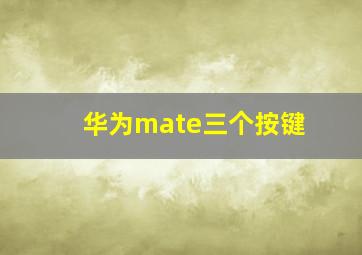 华为mate三个按键