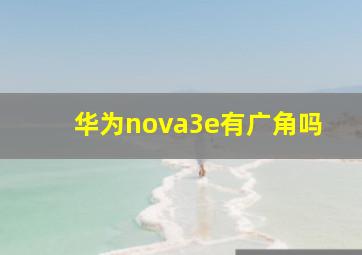 华为nova3e有广角吗