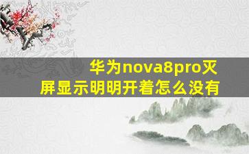 华为nova8pro灭屏显示明明开着怎么没有