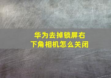 华为去掉锁屏右下角相机怎么关闭