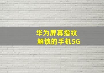 华为屏幕指纹解锁的手机5G