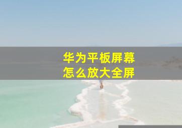 华为平板屏幕怎么放大全屏