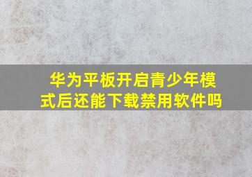 华为平板开启青少年模式后还能下载禁用软件吗