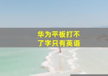 华为平板打不了字只有英语