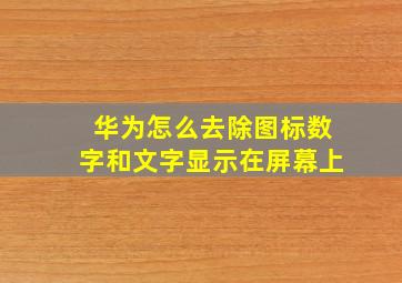 华为怎么去除图标数字和文字显示在屏幕上