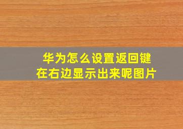 华为怎么设置返回键在右边显示出来呢图片