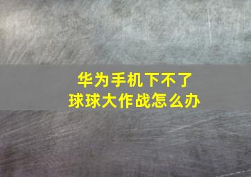 华为手机下不了球球大作战怎么办