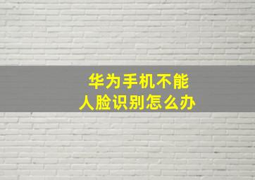 华为手机不能人脸识别怎么办