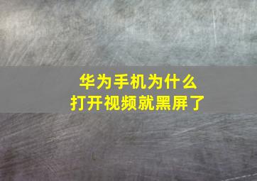 华为手机为什么打开视频就黑屏了