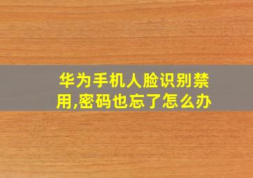 华为手机人脸识别禁用,密码也忘了怎么办