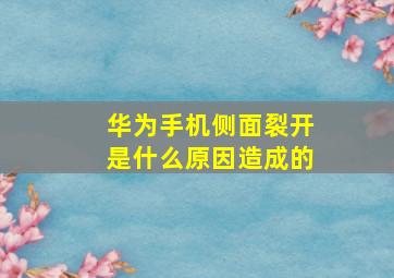 华为手机侧面裂开是什么原因造成的