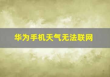 华为手机天气无法联网