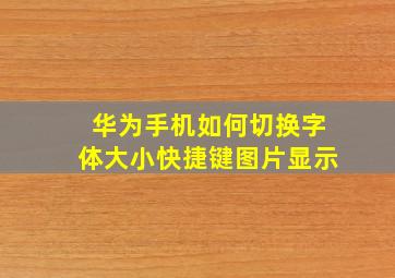 华为手机如何切换字体大小快捷键图片显示